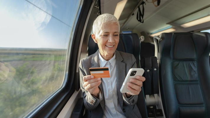 Mobiel bankieren in het vliegtuig